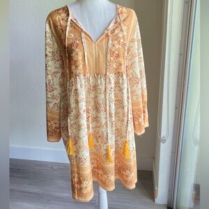 Yellow and Orange Maxi Summer Dress